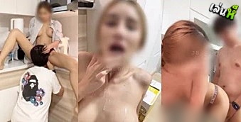 คลิปหลุดOnlyfans น้องเจลลี่ Jbswg_Diary ตั้งกล้องจัดหนักเย็ดในห้องครัว จับผัวอมควยก่อนกดหัวผัวให้เลียหีจนน้ำหีเยิ้ม แล้วยืนเย่อหีอย่างเมามันส์ เย็ดสดรัวๆนมเด้งดีจัง ก่อนควักควยมาปล่อยน้ำแตกคาปาก